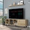 Tuhome Valdivia Tv Stand for TV's up 70 in. Four Open Shelves, Five Legs, Light Oak RLD6712 - alternate 2